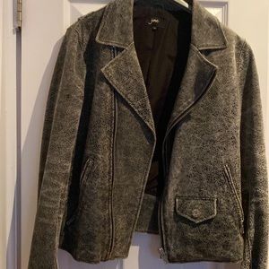 Gray leather jacket